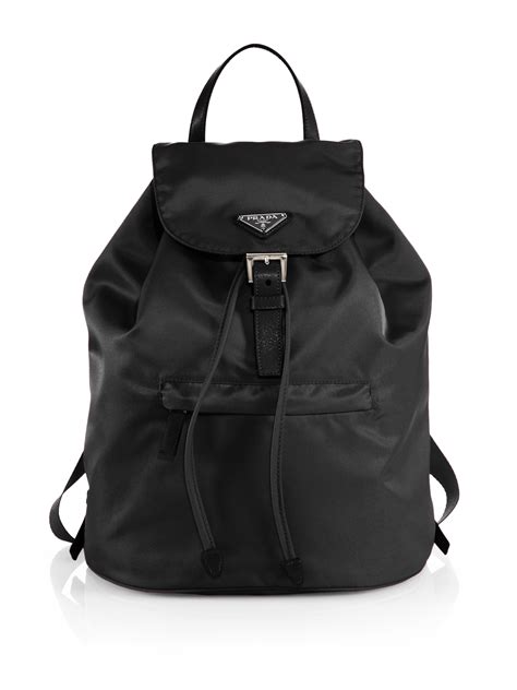 prada backpack black leather|Prada backpack nylon for women.